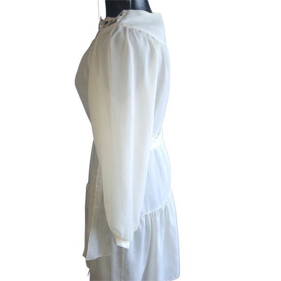 Joseph Ribkoff White Dress with Lattice Neckline L - Picture 5 of 7